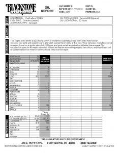 New Cubcrafters aircraft engine oil analysis