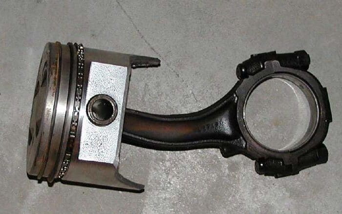 Bent connecting rod.