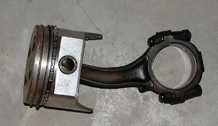 Bent connecting rod.