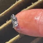 Debris on the end of a fingertip