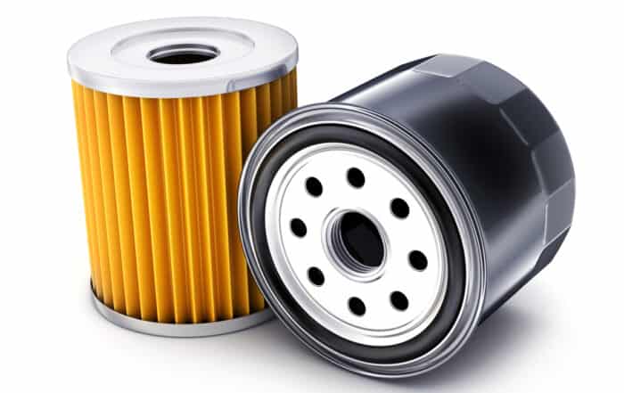 oil filters on white background