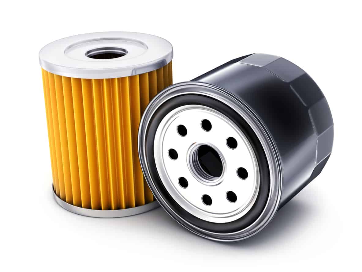 oil filters on white background