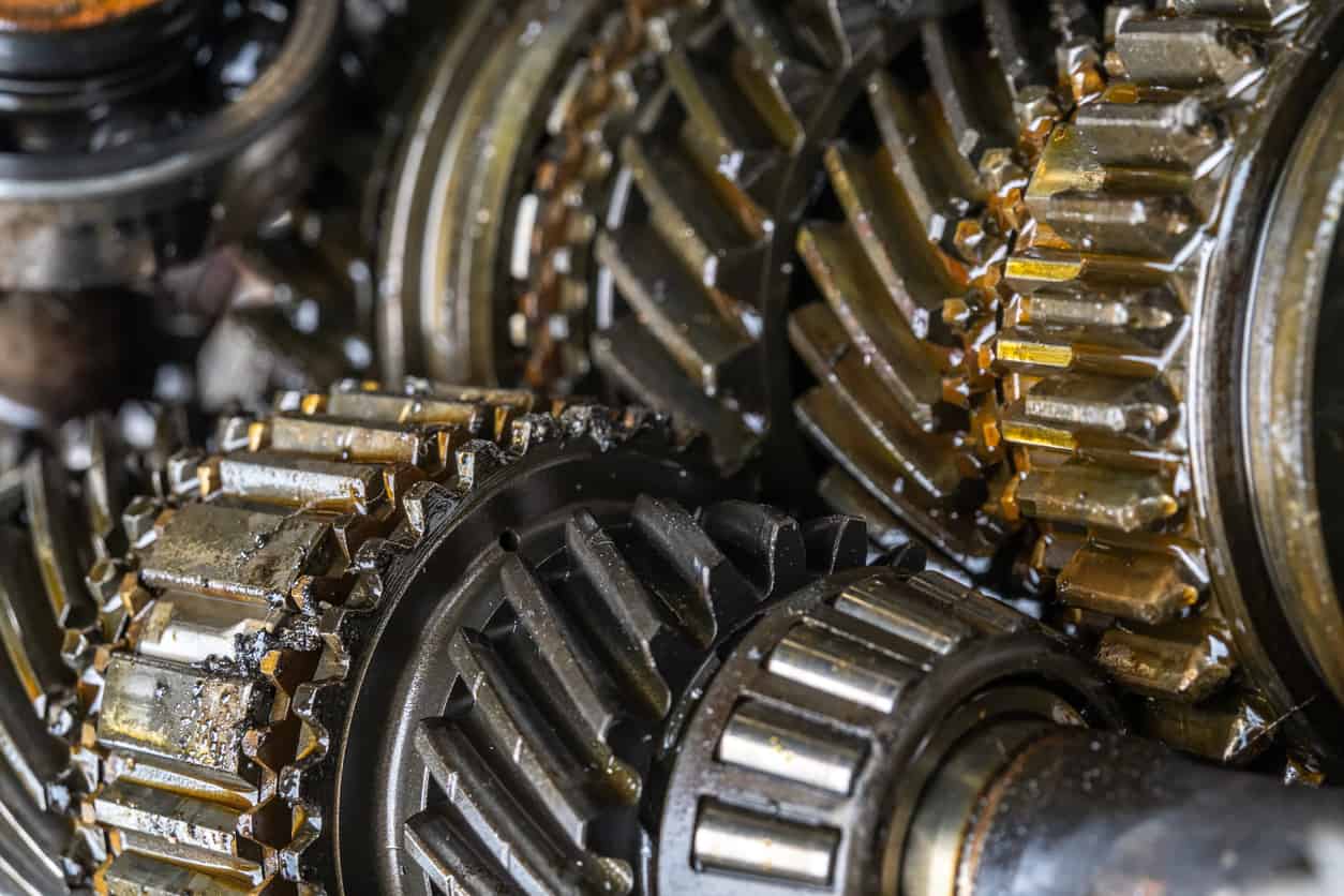 oily transmission gears