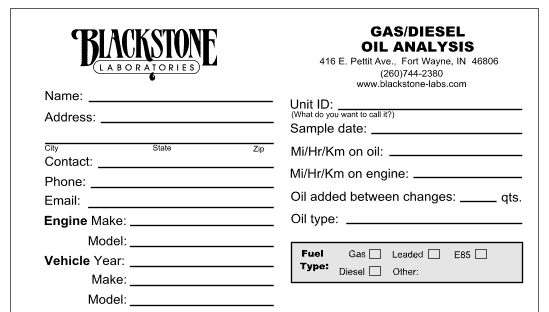 PDF info slip for gas and diesel engines