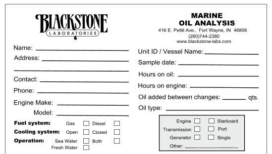 PDF info slip for marine engines